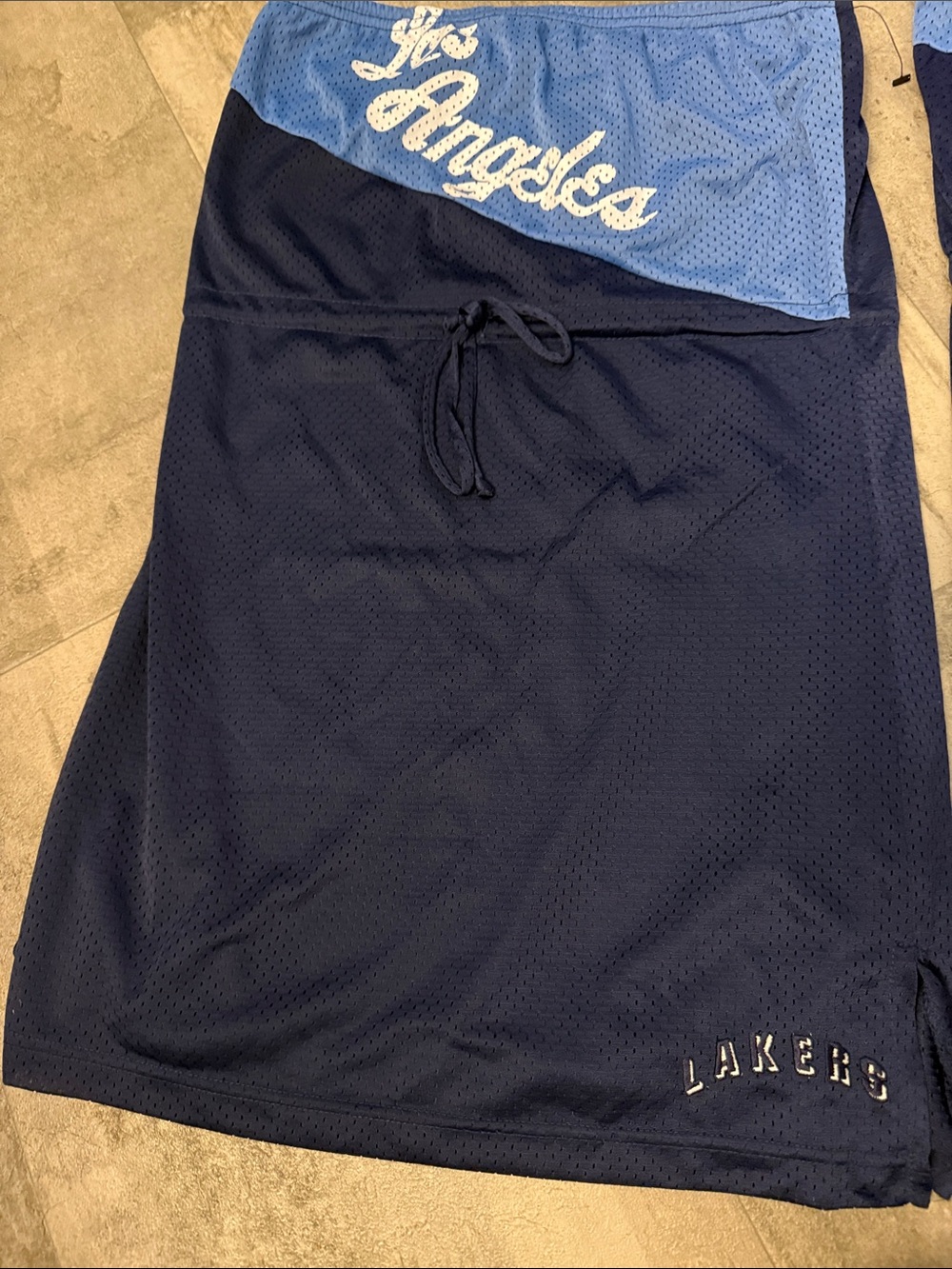 Los Angeles Lakers Navy and Light Blue Men's Mesh Shorts